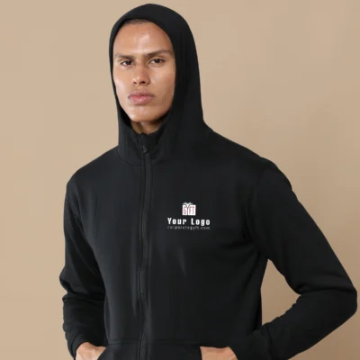 Buy 2-in-1 Zipper Fleece Sweatshirt - Classic Black in bulk for Corporate Gifting | Corporate Gyft