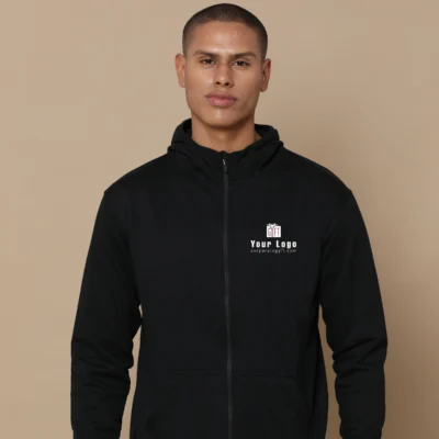 Buy 2-in-1 Zipper Fleece Sweatshirt - Classic Black in bulk for Corporate Gifting | Corporate Gyft