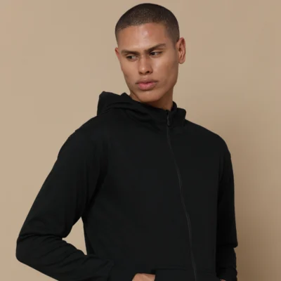Buy 2-in-1 Zipper Fleece Sweatshirt - Classic Black in bulk for Corporate Gifting | Corporate Gyft