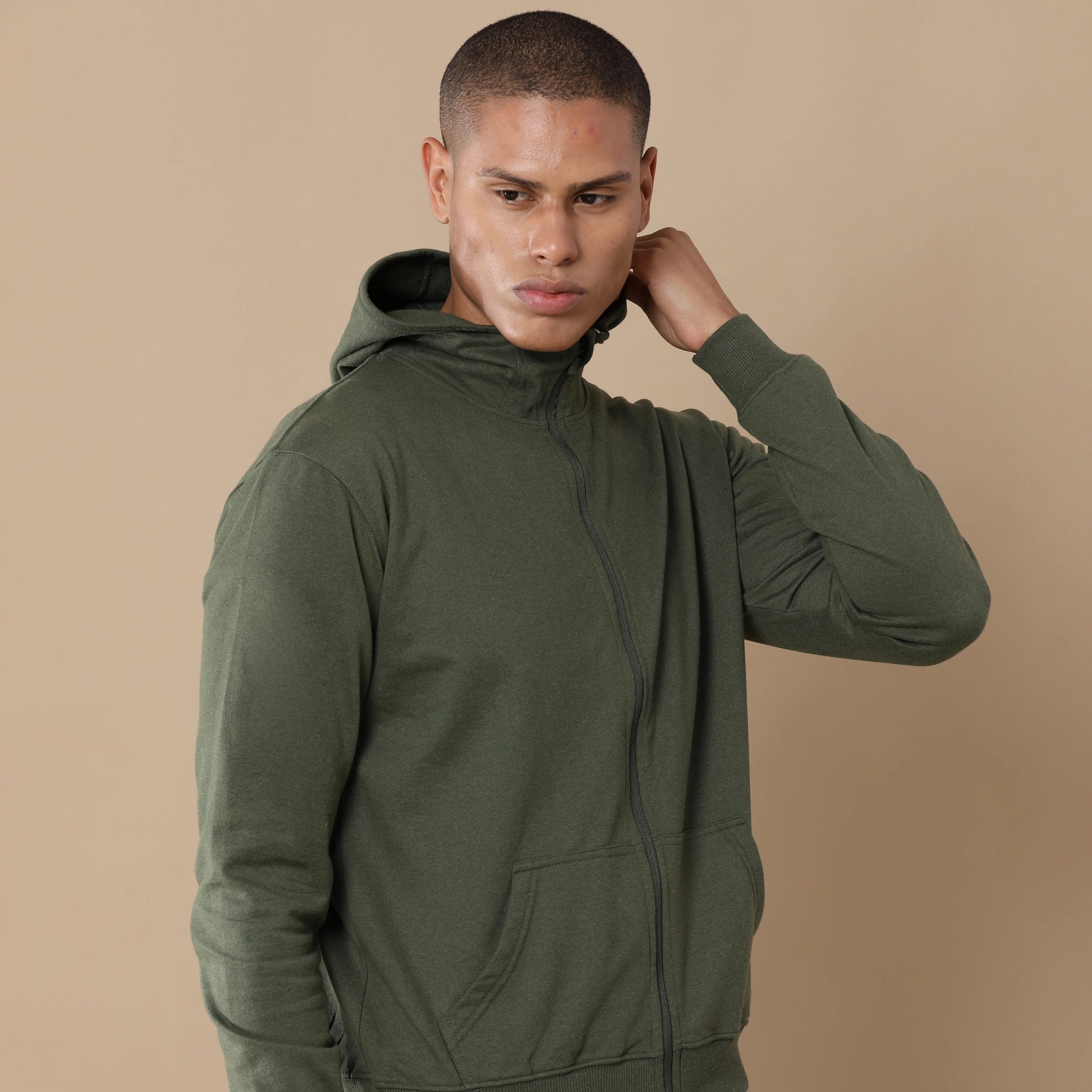 2-in-1 Zipper Fleece Sweatshirt - Olive Green Buy 2-in-1 Zipper Fleece Sweatshirt - Olive Green in bulk for Corporate Gifting | Corporate Gyft