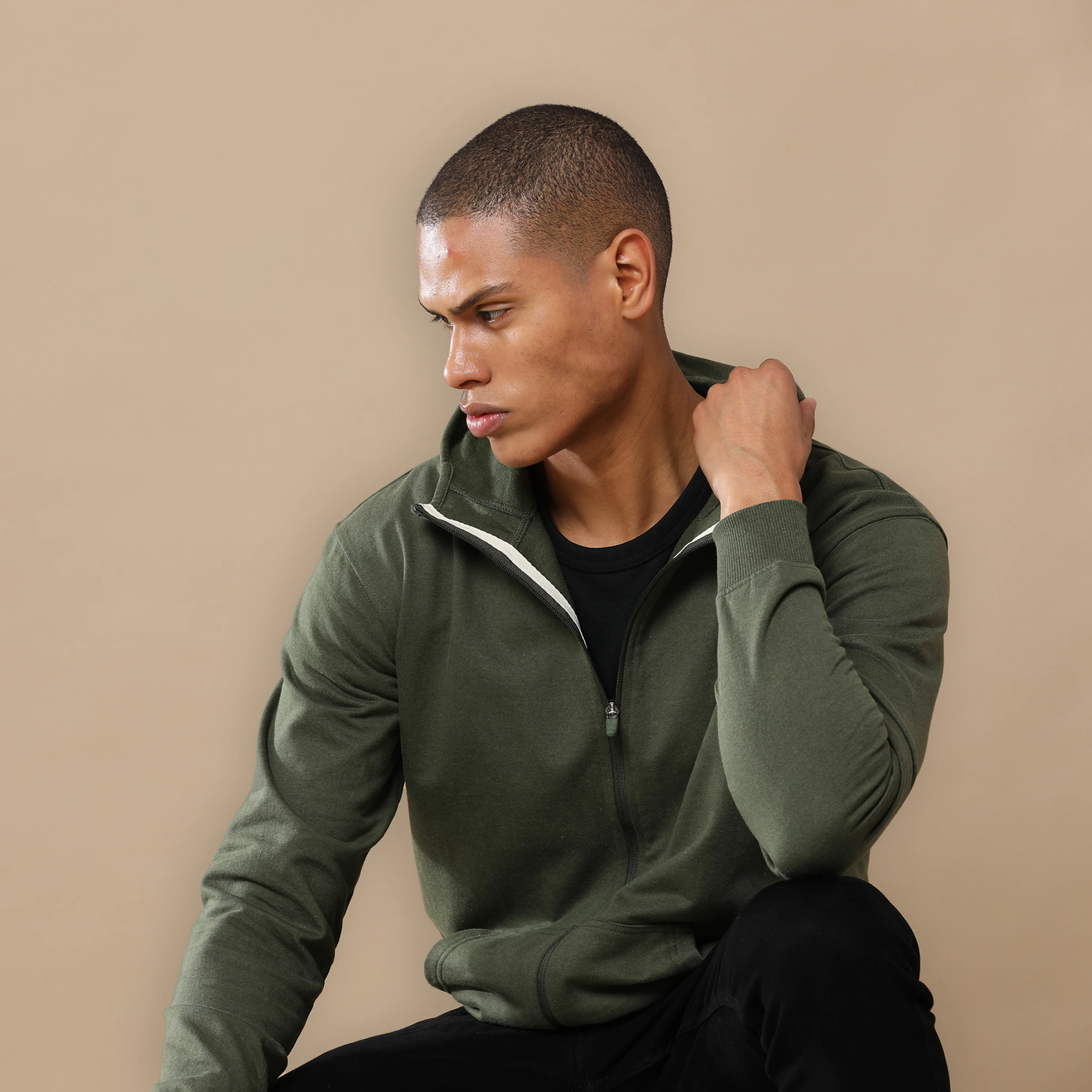 2-in-1 Zipper Fleece Sweatshirt - Olive Green Buy 2-in-1 Zipper Fleece Sweatshirt - Olive Green in bulk for Corporate Gifting | Corporate Gyft