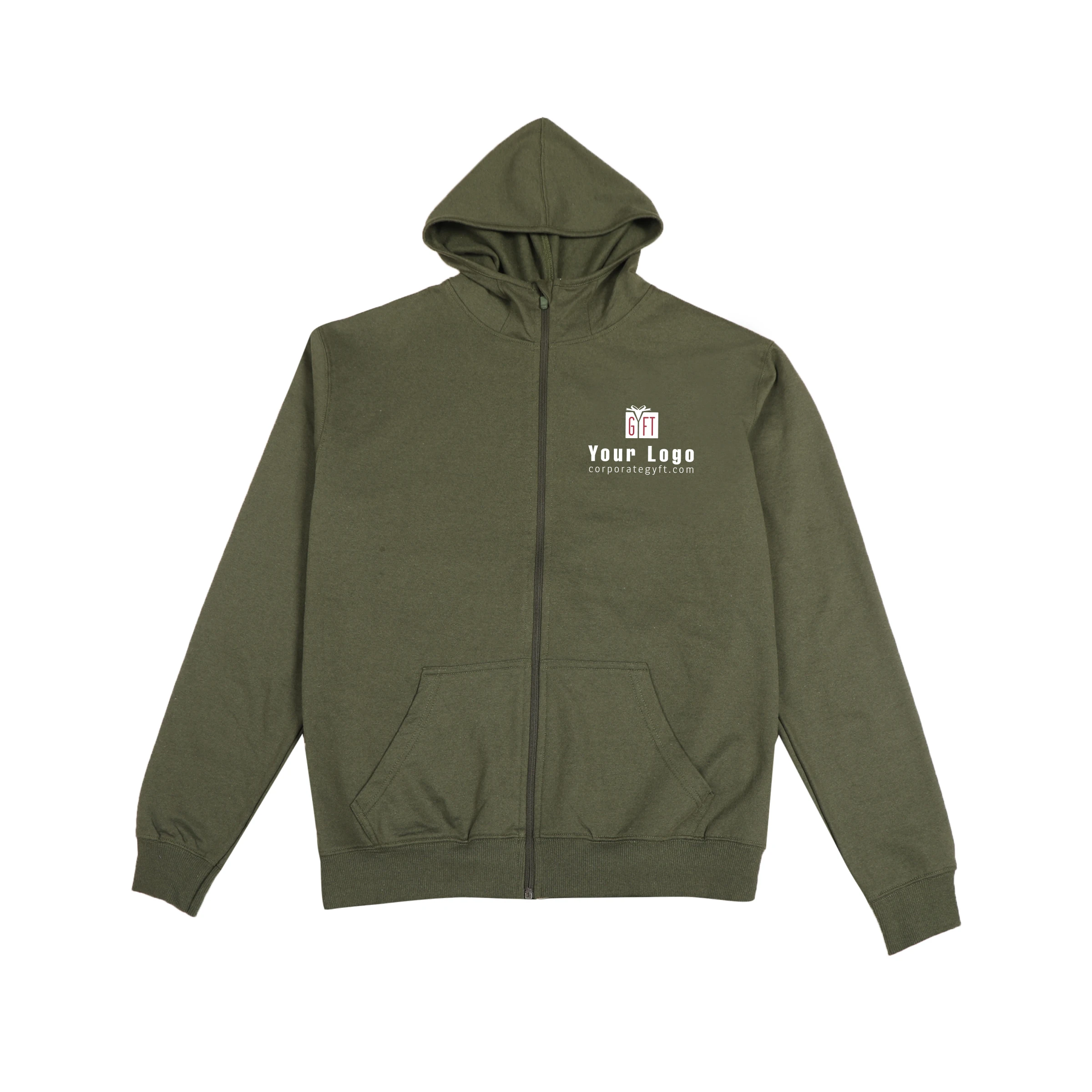 2-in-1 Zipper Fleece Sweatshirt - Olive Green Buy 2-in-1 Zipper Fleece Sweatshirt - Olive Green in bulk for Corporate Gifting | Corporate Gyft