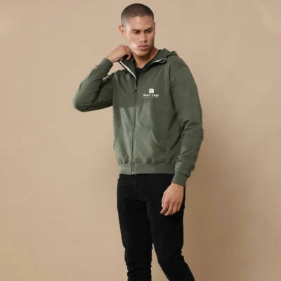 Buy 2-in-1 Zipper Fleece Sweatshirt - Olive Green in bulk for Corporate Gifting | Corporate Gyft