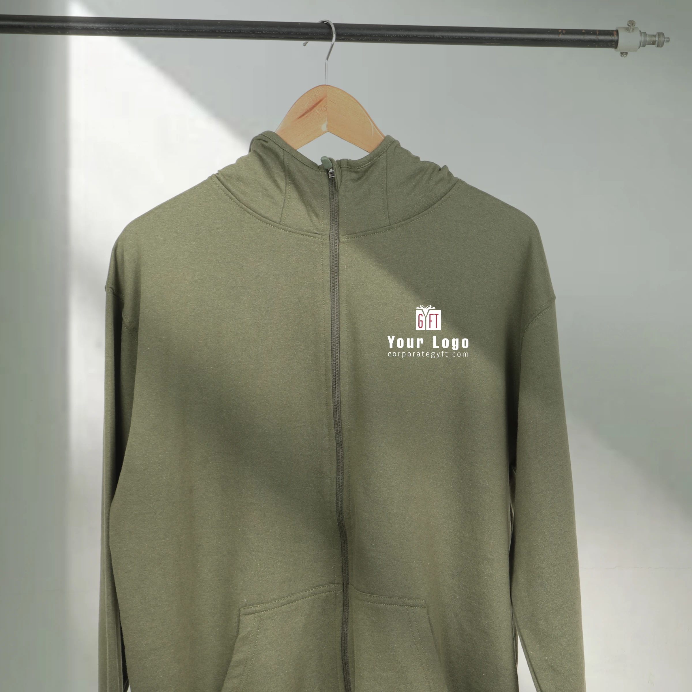 2-in-1 Zipper Fleece Sweatshirt - Olive Green Buy 2-in-1 Zipper Fleece Sweatshirt - Olive Green in bulk for Corporate Gifting | Corporate Gyft