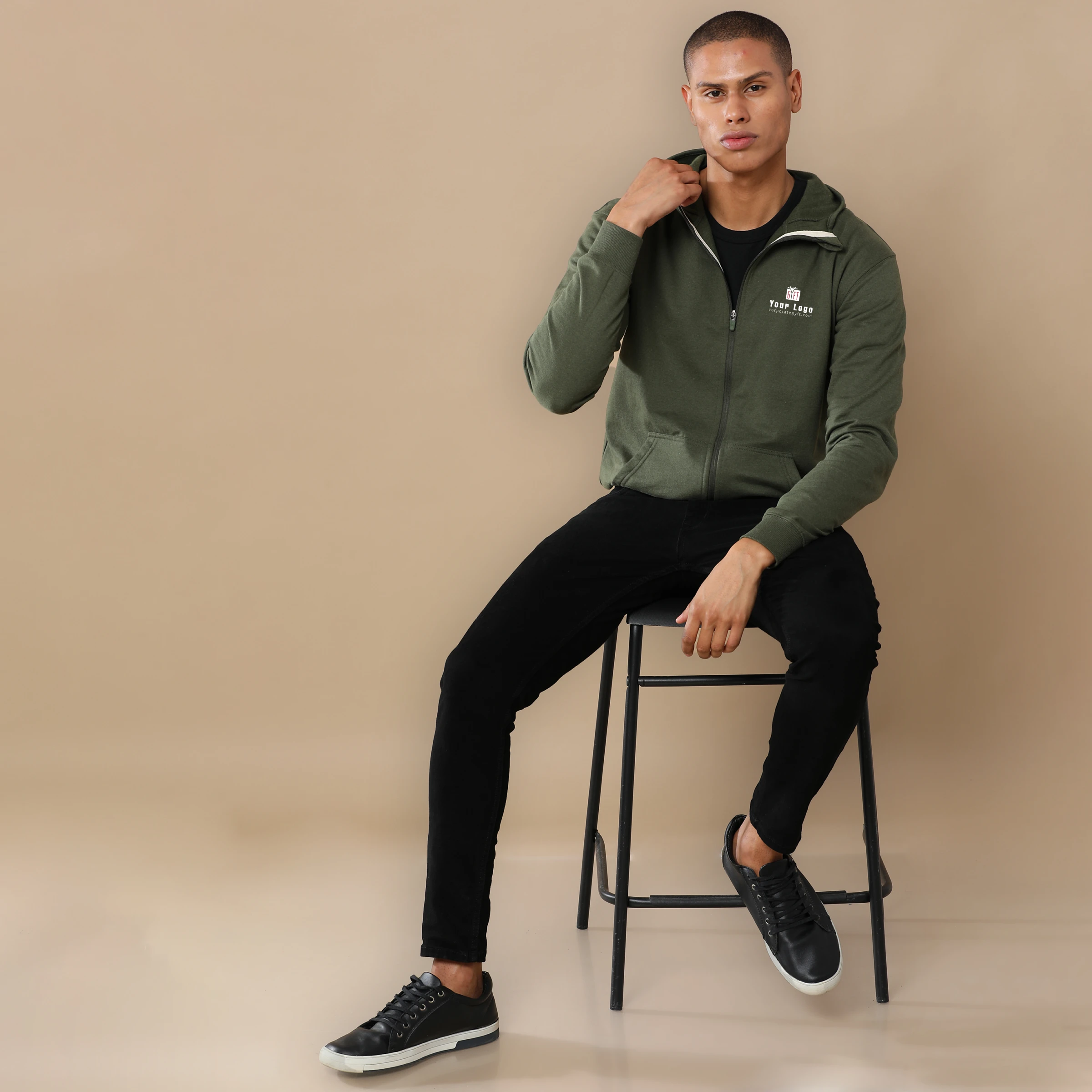 2-in-1 Zipper Fleece Sweatshirt - Olive Green Buy 2-in-1 Zipper Fleece Sweatshirt - Olive Green in bulk for Corporate Gifting | Corporate Gyft