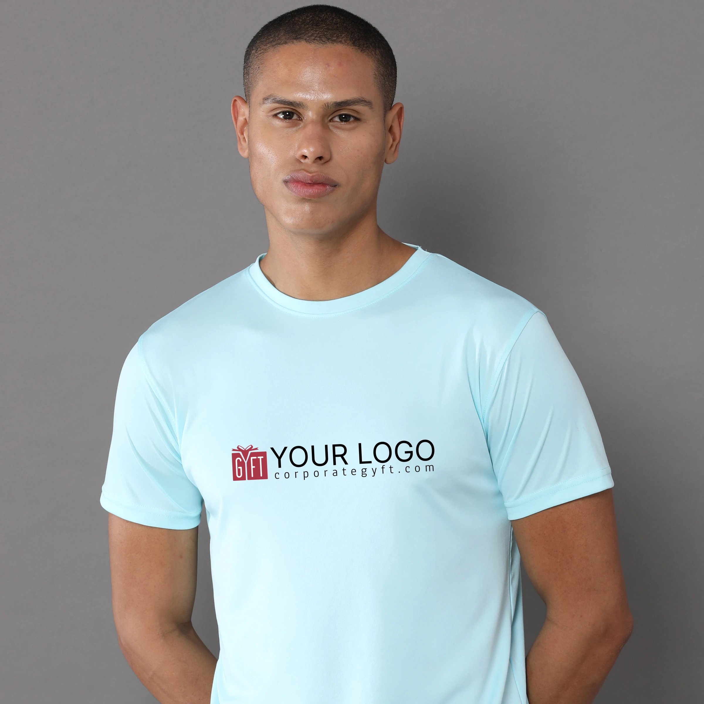 Mobilitee Workday Crew Neck - Mint Blue Buy Mobilitee Workday Crew Neck - Mint Blue in bulk for Corporate Gifting | Corporate Gyft