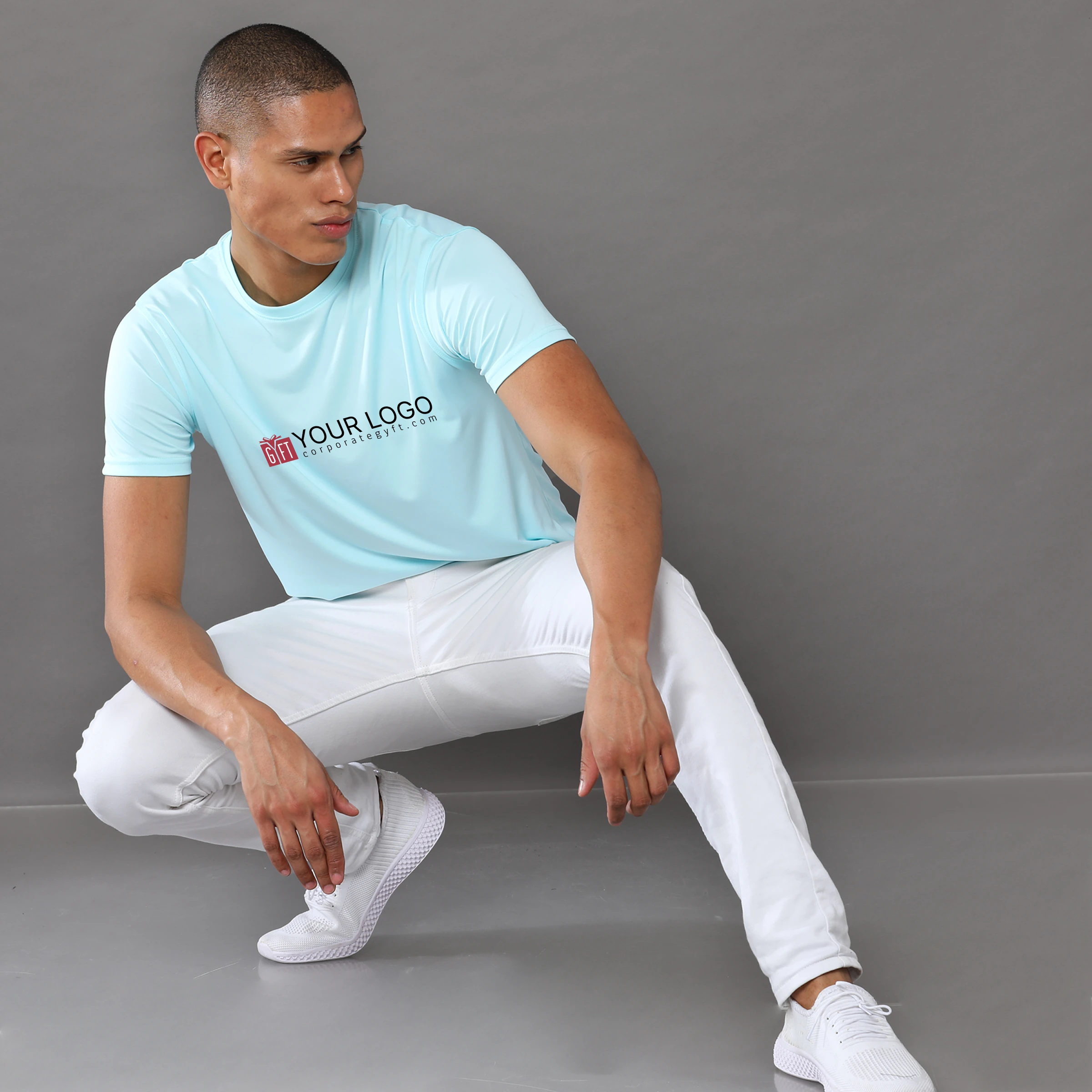 Mobilitee Workday Crew Neck - Mint Blue Buy Mobilitee Workday Crew Neck - Mint Blue in bulk for Corporate Gifting | Corporate Gyft
