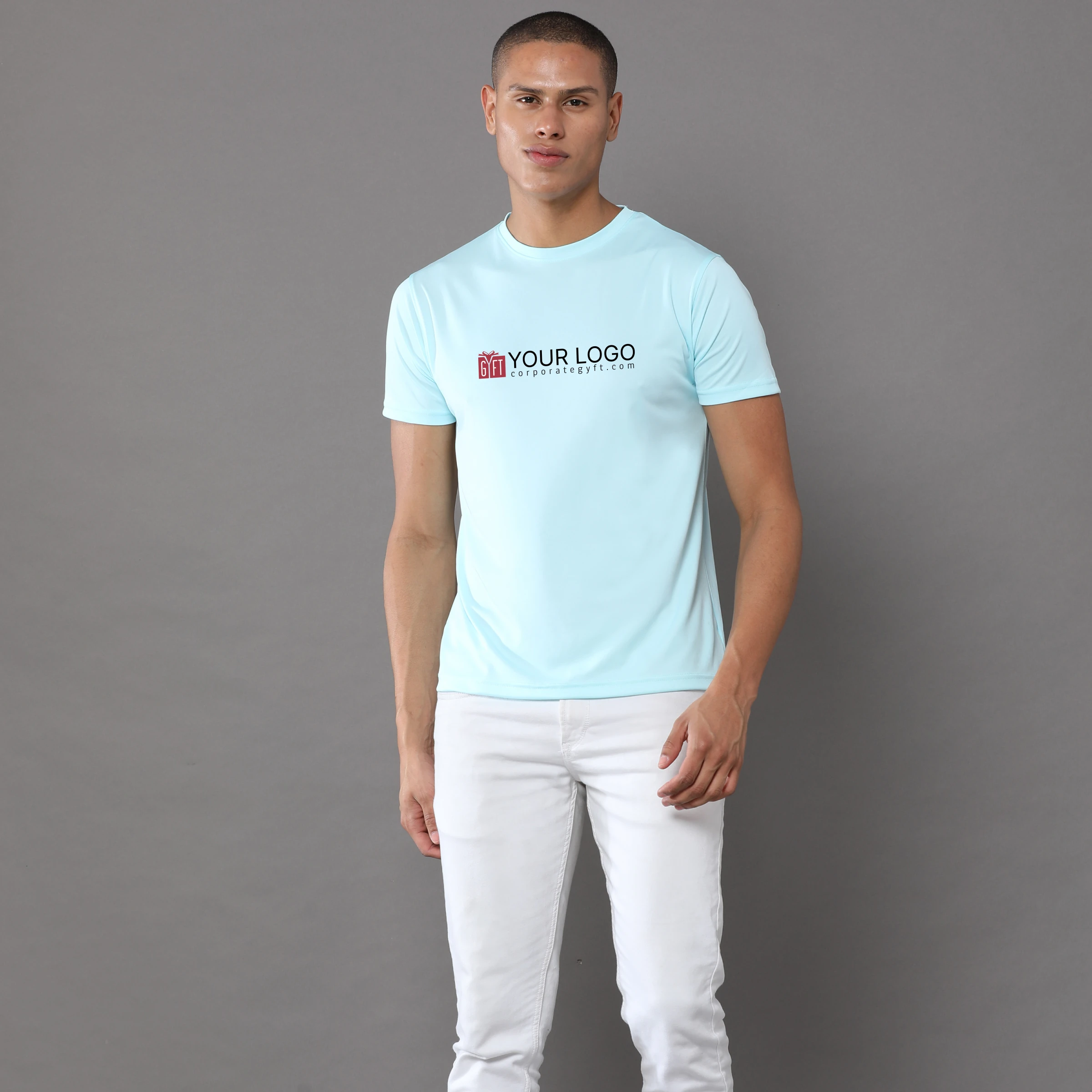 Mobilitee Workday Crew Neck - Mint Blue Buy Mobilitee Workday Crew Neck - Mint Blue in bulk for Corporate Gifting | Corporate Gyft