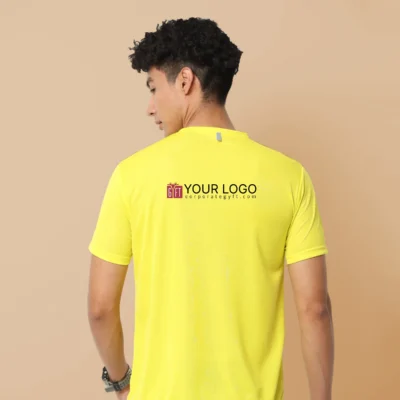Buy Sports Crew Lightweight Tee - Yellow in bulk for Corporate Gifting | Corporate Gyft