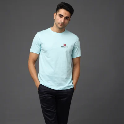 Buy Pima Bio Finish Crew Necks - Mint Blue in bulk for Corporate Gifting | Corporate Gyft