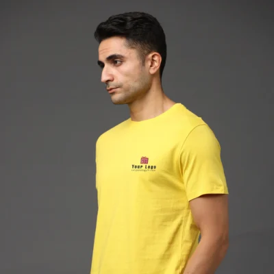 Buy Pima Bio Finish Crew Necks - Yellow in bulk for Corporate Gifting | Corporate Gyft