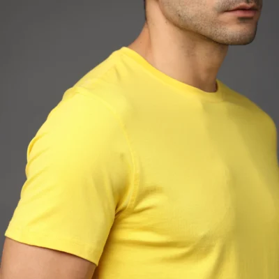 Buy Pima Bio Finish Crew Necks - Yellow in bulk for Corporate Gifting | Corporate Gyft