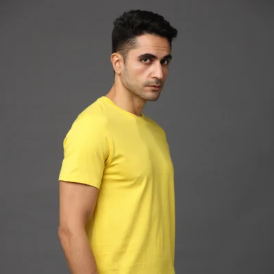Buy Pima Bio Finish Crew Necks - Yellow in bulk for Corporate Gifting | Corporate Gyft