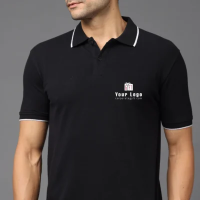 Buy Pima Signature Polo T-Shirt – Classic Black in bulk for Corporate Gifting | Corporate Gyft