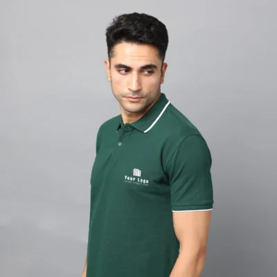 Buy Pima Signature Polo T-Shirt – Bottle Green in bulk for Corporate Gifting | Corporate Gyft