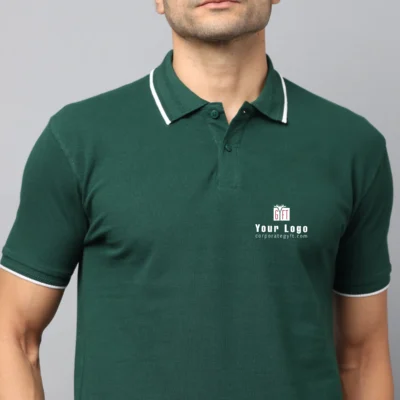 Buy Pima Signature Polo T-Shirt – Bottle Green in bulk for Corporate Gifting | Corporate Gyft