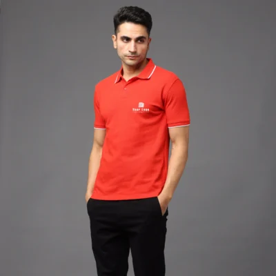 Buy Pima Signature Polo T-Shirt – Red in bulk for Corporate Gifting | Corporate Gyft
