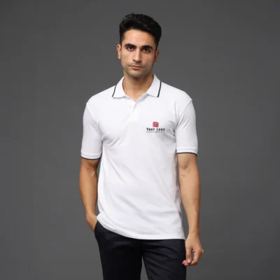 Buy Pima Signature Polo T-Shirt – White in bulk for Corporate Gifting | Corporate Gyft