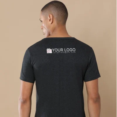 Buy Sustainable 3D Crew Neck Tee - Charcoal Melange in bulk for Corporate Gifting | Corporate Gyft