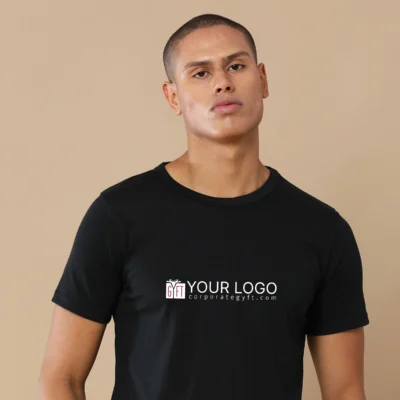 Buy Sustainable 3D Crew Neck Tee - Classic Black in bulk for Corporate Gifting | Corporate Gyft