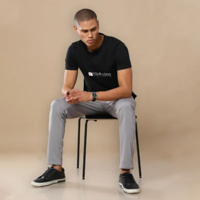 Buy Sustainable 3D Crew Neck Tee - Classic Black in bulk for Corporate Gifting | Corporate Gyft