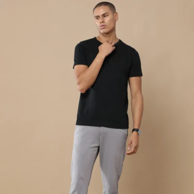 Buy Sustainable 3D Crew Neck Tee - Classic Black in bulk for Corporate Gifting | Corporate Gyft