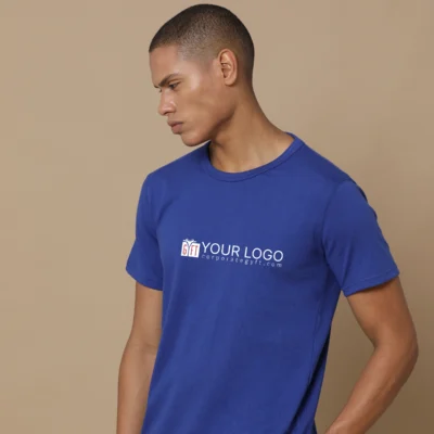 Buy Sustainable 3D Crew Neck Tee - Heather Blue in bulk for Corporate Gifting | Corporate Gyft