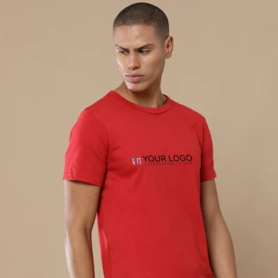 Buy Sustainable 3D Crew Neck Tee - Heather Red in bulk for Corporate Gifting | Corporate Gyft