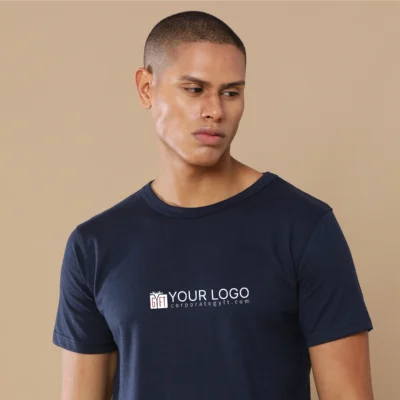 Buy Sustainable 3D Crew Neck Tee - Midnight Navy in bulk for Corporate Gifting | Corporate Gyft