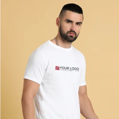 Buy Sustainable 3D Crew Neck Tee - White in bulk for Corporate Gifting | Corporate Gyft