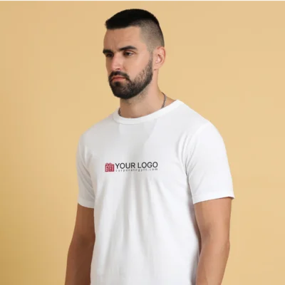 Buy Sustainable 3D Crew Neck Tee - White in bulk for Corporate Gifting | Corporate Gyft