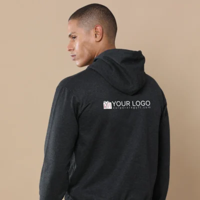 Buy Sustainable Pullover Hoodie - Charcoal Melange in bulk for Corporate Gifting | Corporate Gyft