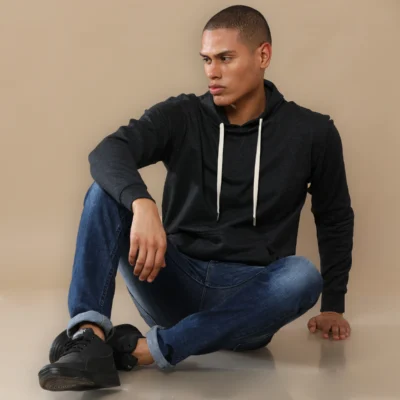Buy Sustainable Pullover Hoodie - Charcoal Melange in bulk for Corporate Gifting | Corporate Gyft