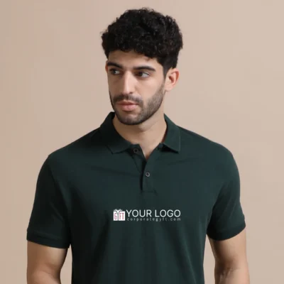 Buy Executive Polo T-Shirt - Forest Green in bulk for Corporate Gifting | Corporate Gyft