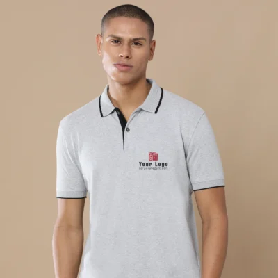 Buy Executive Polo T-Shirt - Heather Grey in bulk for Corporate Gifting | Corporate Gyft