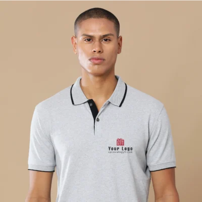 Buy Executive Polo T-Shirt - Heather Grey in bulk for Corporate Gifting | Corporate Gyft