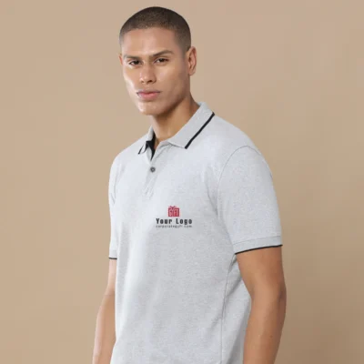 Buy Executive Polo T-Shirt - Heather Grey in bulk for Corporate Gifting | Corporate Gyft