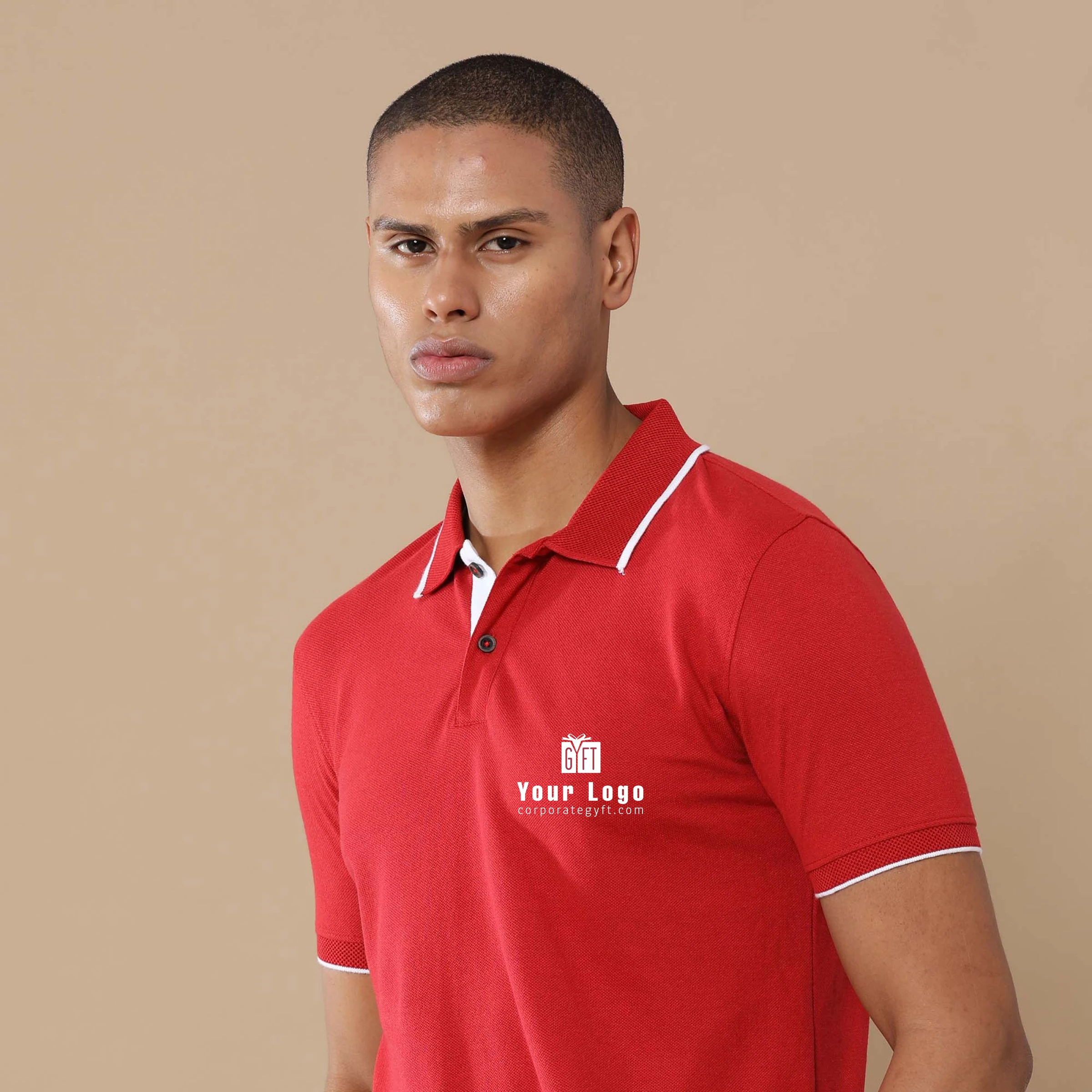 Executive Polo T-Shirt - Heather Red Buy Executive Polo T-Shirt - Heather Red in bulk for Corporate Gifting | Corporate Gyft