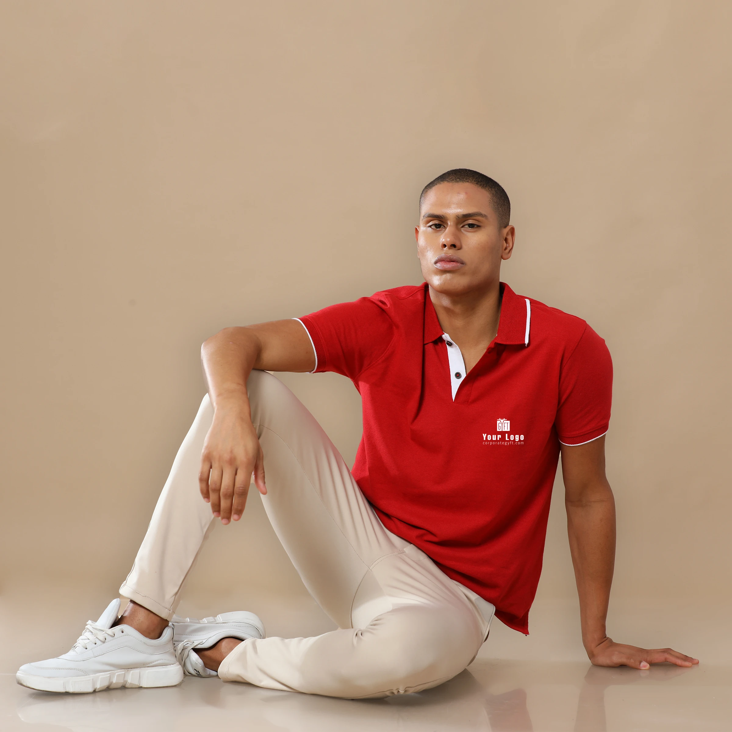 Executive Polo T-Shirt - Heather Red Buy Executive Polo T-Shirt - Heather Red in bulk for Corporate Gifting | Corporate Gyft