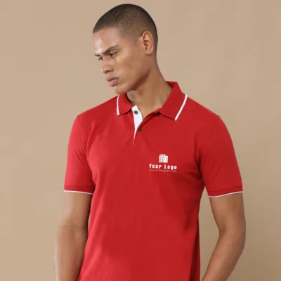 Buy Executive Polo T-Shirt - Heather Red in bulk for Corporate Gifting | Corporate Gyft
