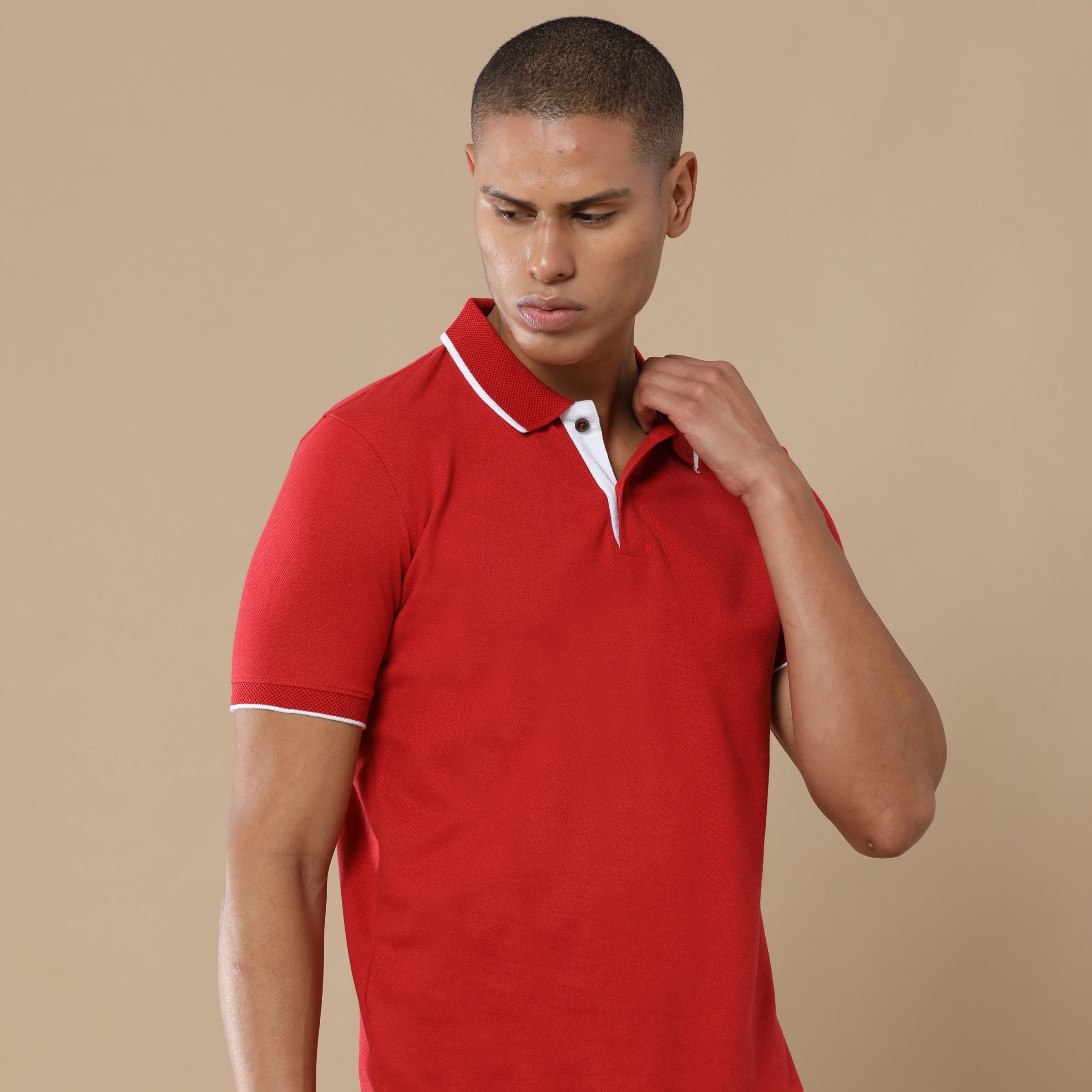 Executive Polo T-Shirt - Heather Red Buy Executive Polo T-Shirt - Heather Red in bulk for Corporate Gifting | Corporate Gyft
