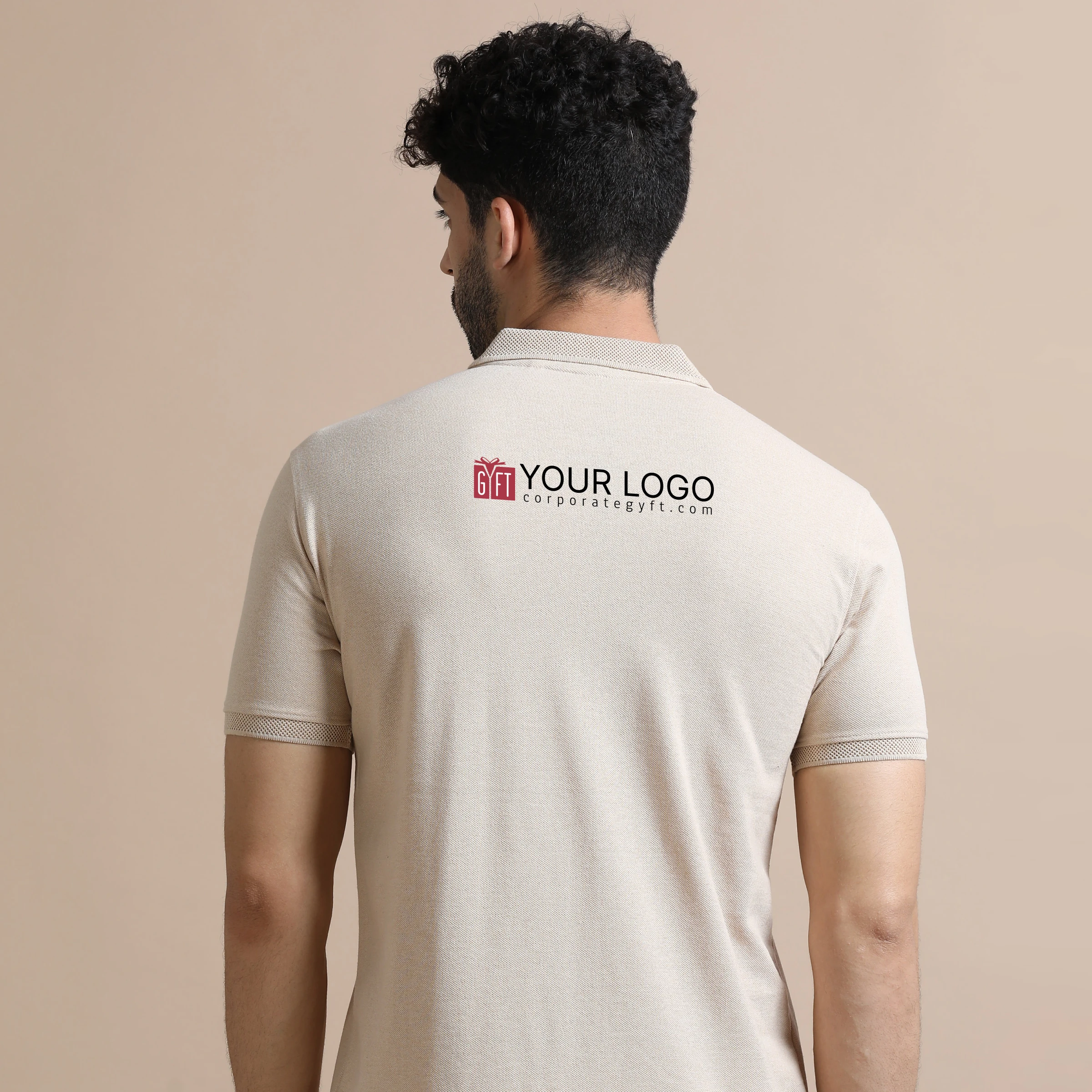Executive Polo T-Shirt - Sand Beige Buy Executive Polo T-Shirt - Sand Beige in bulk for Corporate Gifting | Corporate Gyft
