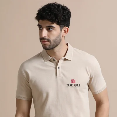 Buy Executive Polo T-Shirt - Sand Beige in bulk for Corporate Gifting | Corporate Gyft