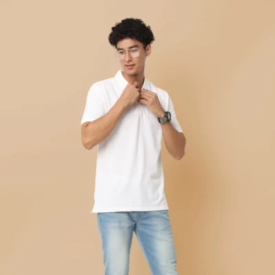 Buy Executive Polo T-Shirt - White in bulk for Corporate Gifting | Corporate Gyft