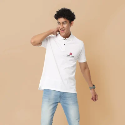 Buy Executive Polo T-Shirt - White in bulk for Corporate Gifting | Corporate Gyft