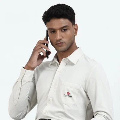 Buy Workday Signature Shirt - Off White in bulk for Corporate Gifting | Corporate Gyft