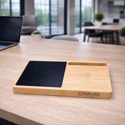 Buy Wooden Cup Warmer Wireless Charger in bulk for Corporate Gifting | Corporate Gyft