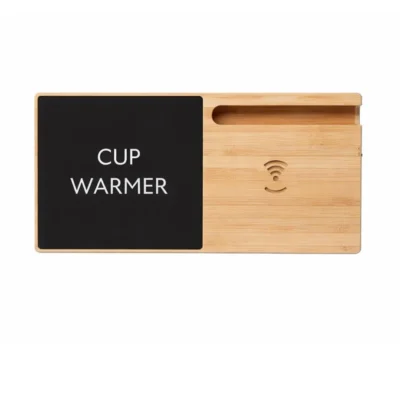 Buy Wooden Cup Warmer Wireless Charger in bulk for Corporate Gifting | Corporate Gyft