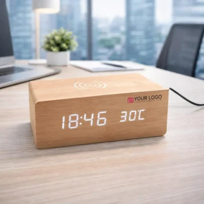 Buy Wireless Charging Clock Station in bulk for Corporate Gifting | Corporate Gyft