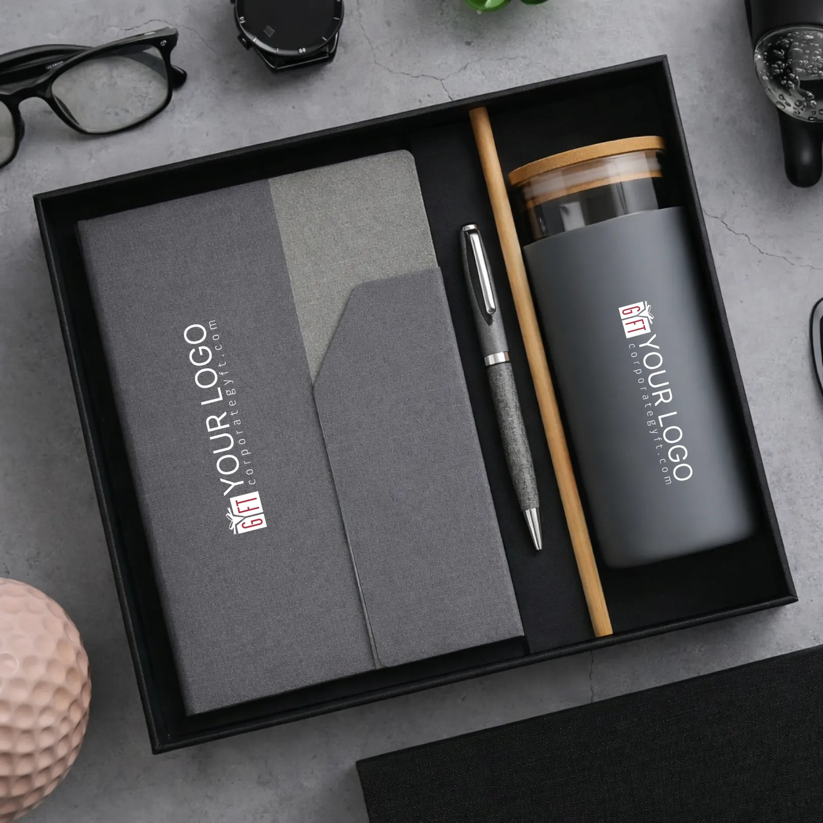 Modern Office Companion Set - Grey